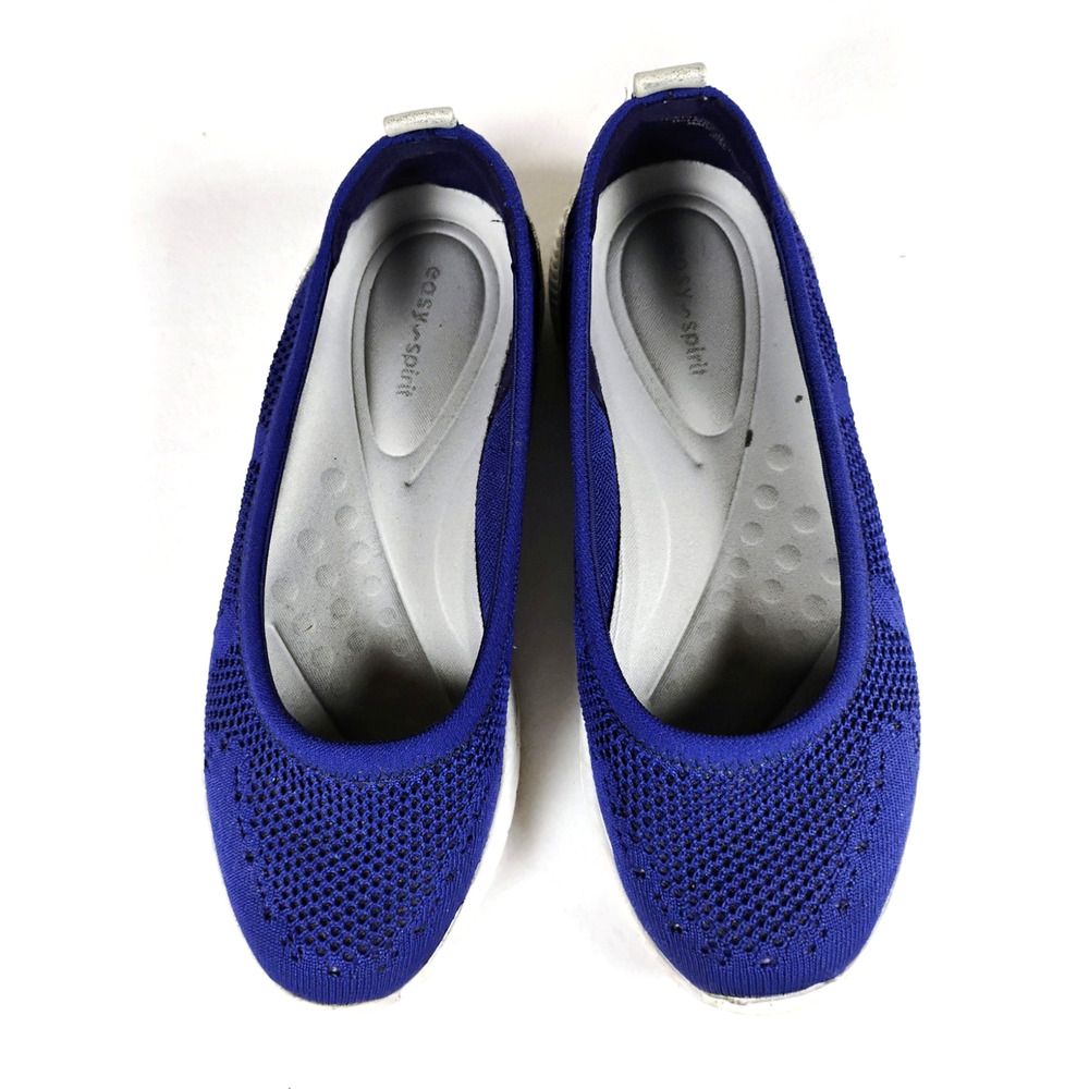 Easy Spirit 8WW Blue Knit Mesh Slip On Flats Comfort Walking Lightweight - Picture 2 of 10